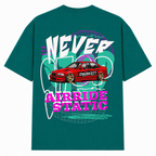 NEVER STOP Oversized Tee - Green - Rueckseite