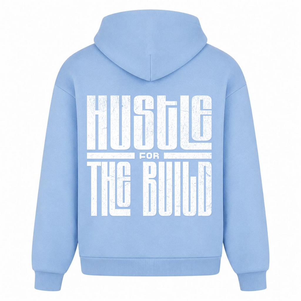 HUSTLE Oversized Hoodie - powder blue - Rueckseite