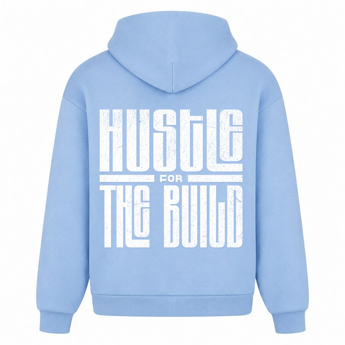 HUSTLE Oversized Hoodie - powder blue - Rueckseite