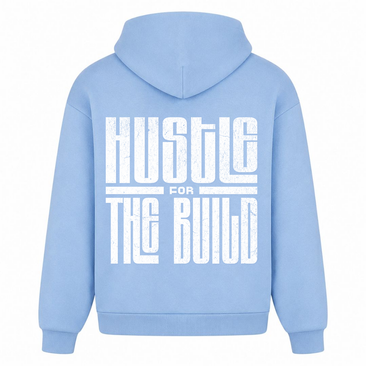 HUSTLE Oversized Hoodie - powder blue - Rueckseite