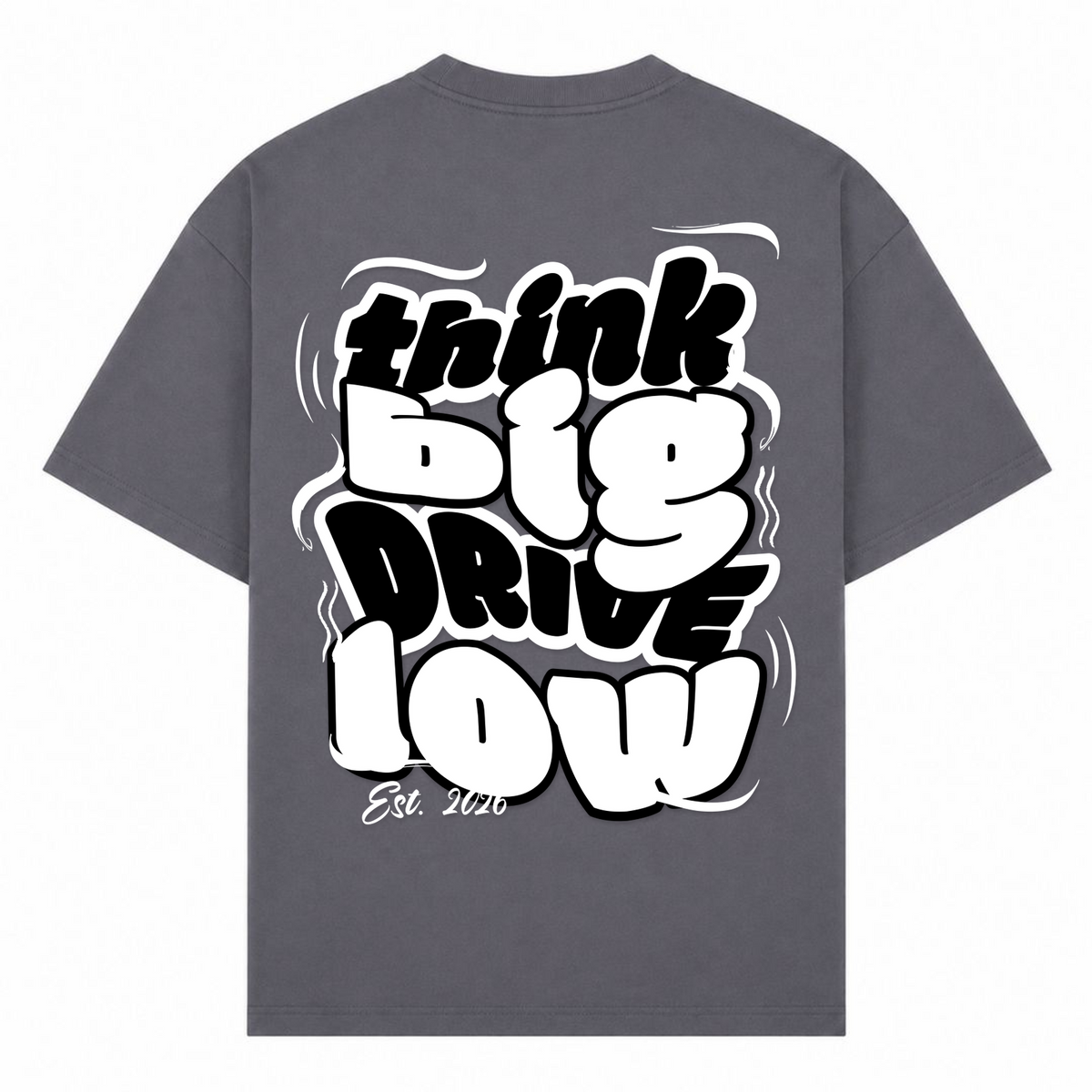 THINK BIG Oversize Tee - dark grey  - Rueckseite