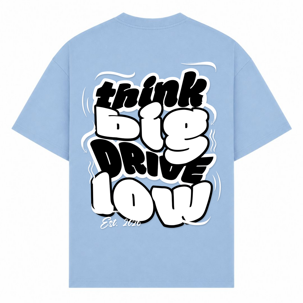THINK BIG Oversize Tee - powder blue - Rueckseite